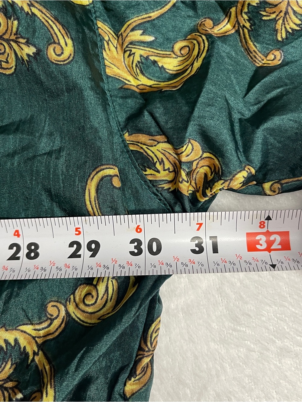 Vintage 90s Slade Unisex 3X Green Gold Baroque Crest Full Zip Lined Windbreaker - Picture 4 of 6